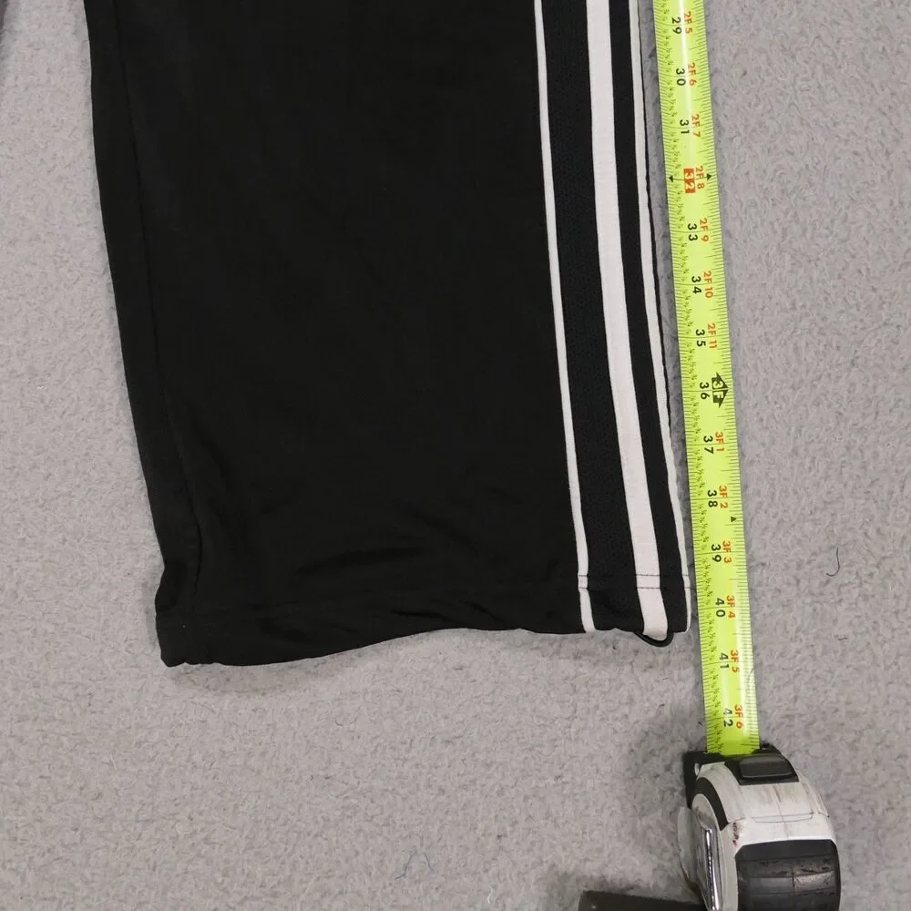 Adidas Track Pants Black/White 3 Stripe Hip Hop y2k Baggy Skate Size S (30x29)